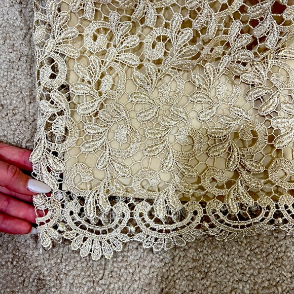 Caché dress, tan and gold color, good condition - Picture 6 of 7